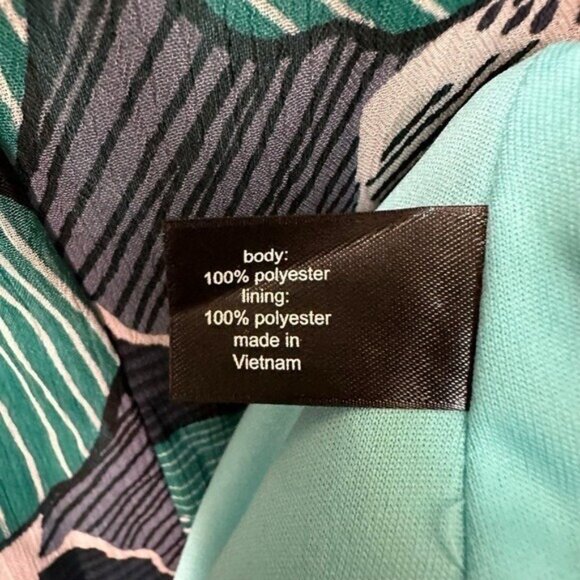 Lane Bryant 16 Petite Maxi Dress Off the Shoulder Ruffle Blue Green Floral Leaf - Picture 7 of 10